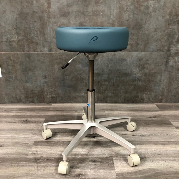 Picture of Pedigo stool with Gas Cylinder, 5 Caster Aluminum Base no back